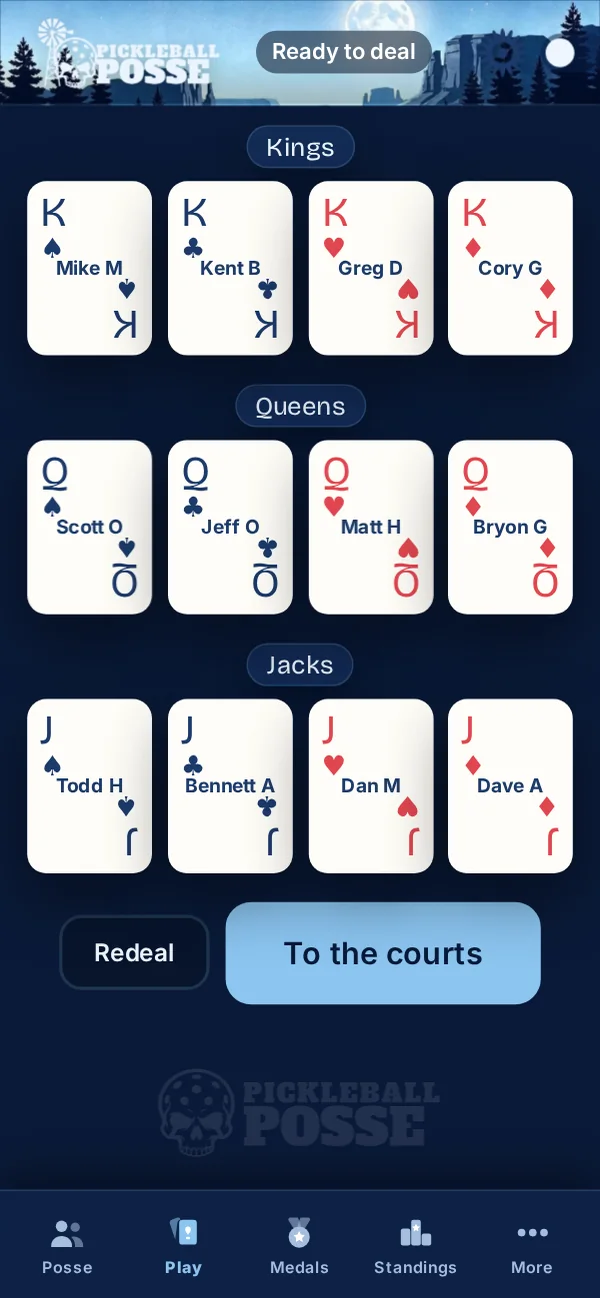 Dealt cards